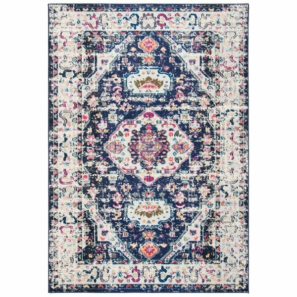 Safavieh 6 x 9 ft. Madison 400 Power Loomed Rectangle Area Rug Navy & Ivory MAD468N-6